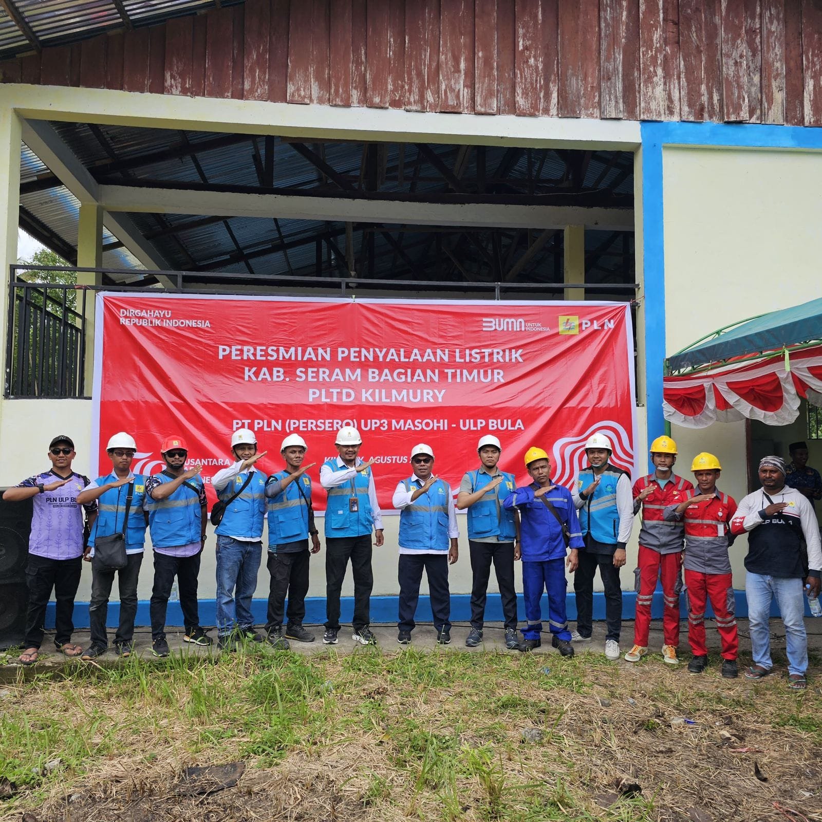 Resmikan PLTD Kilmury Tepat di Momen HUT RI, Komitmen PLN UIW MMU Hadirkan Listrik bagi Warga di Daerah 3T