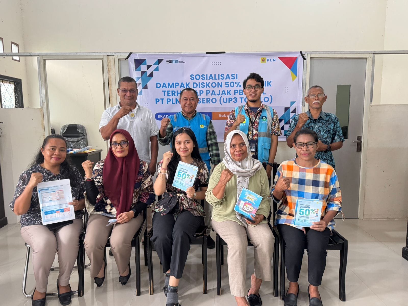 PLN UP3 Tobelo Gelar Sosialisasi Dampak Diskon 50% Listrik terhadap PBJT-TL kepada BPKAD Halmahera Utara