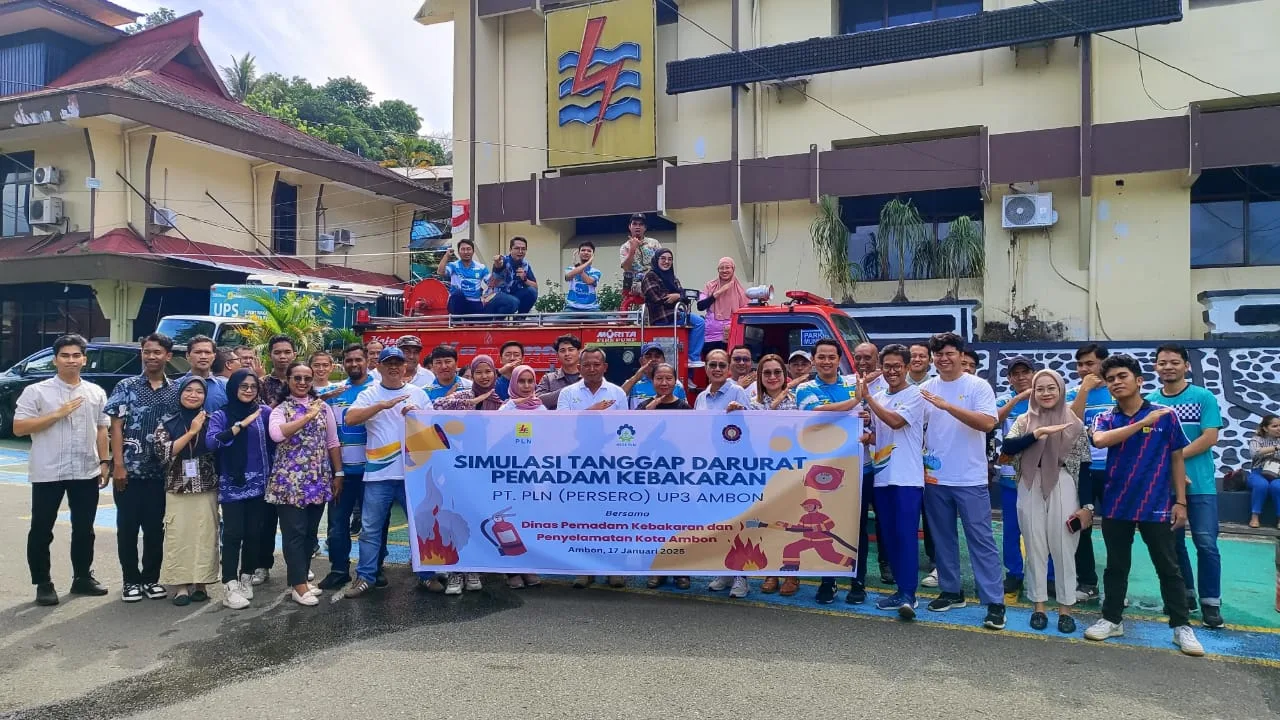 Sukseskan Bulan K3 Nasional, PLN UP3 Ambon Gelar Simulasi Pencegahan Bahaya Kebakaran