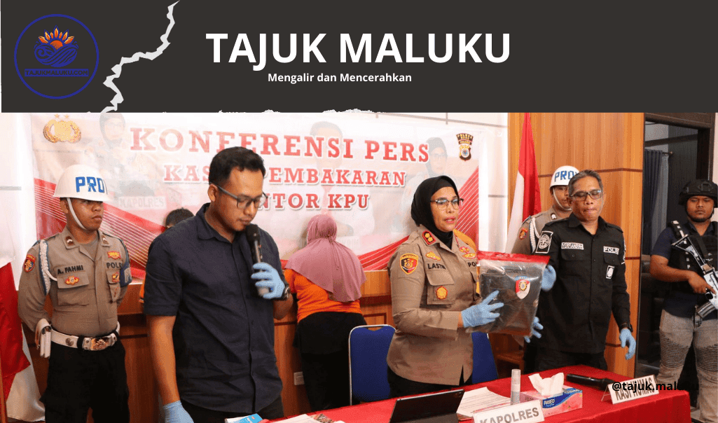 Tangkap Pelaku, Kapolres Bongkar Motif Pembakaran Kantor KPU BURU. Benarkah hanya Bendahara?
