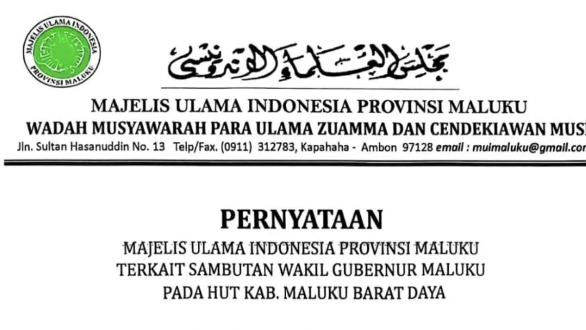 MUI Maluku Sesalkan Ucapan Wagub di MBD: Dinilai Timbulkan Keresahan Umat