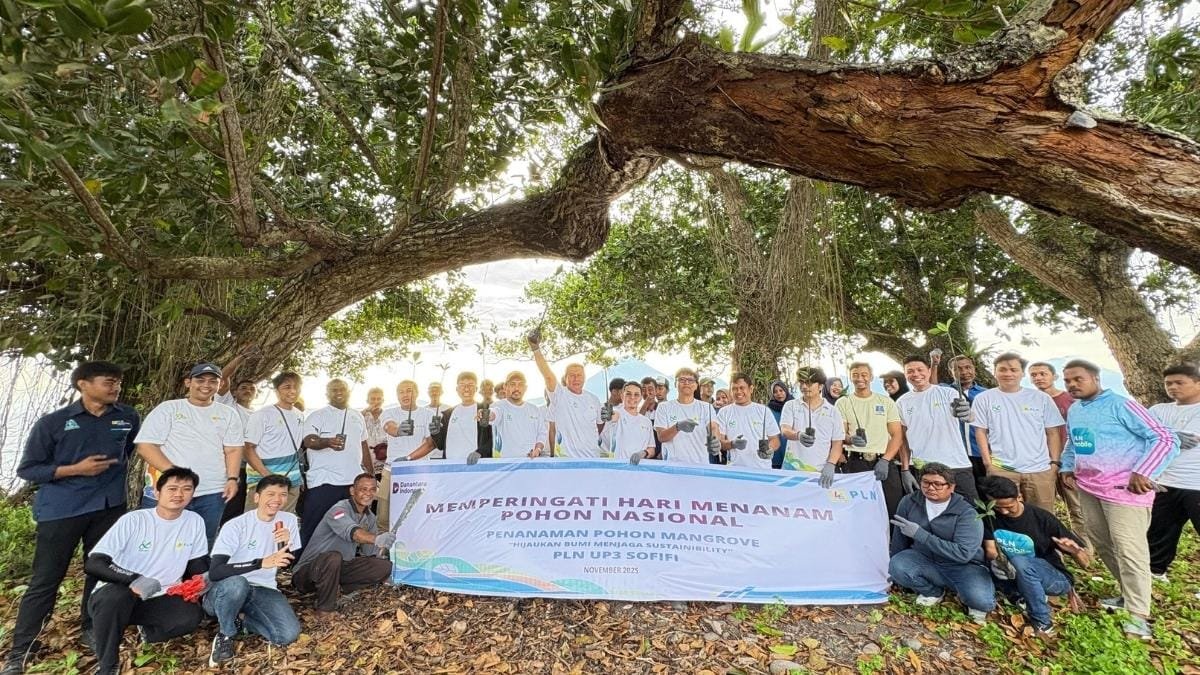 PLN UP3 Sofifi Gelar Aksi Tanam Mangrove dan Bersih Pantai di Somahode Peringati HMPI