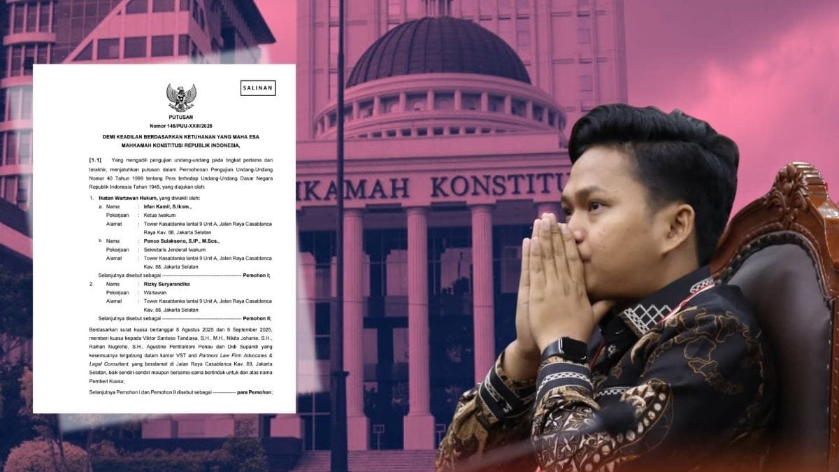 MK Perjelas Pasal 8 UU Pers, Jamin Perlindungan Terhadap Kerja Jurnalistik