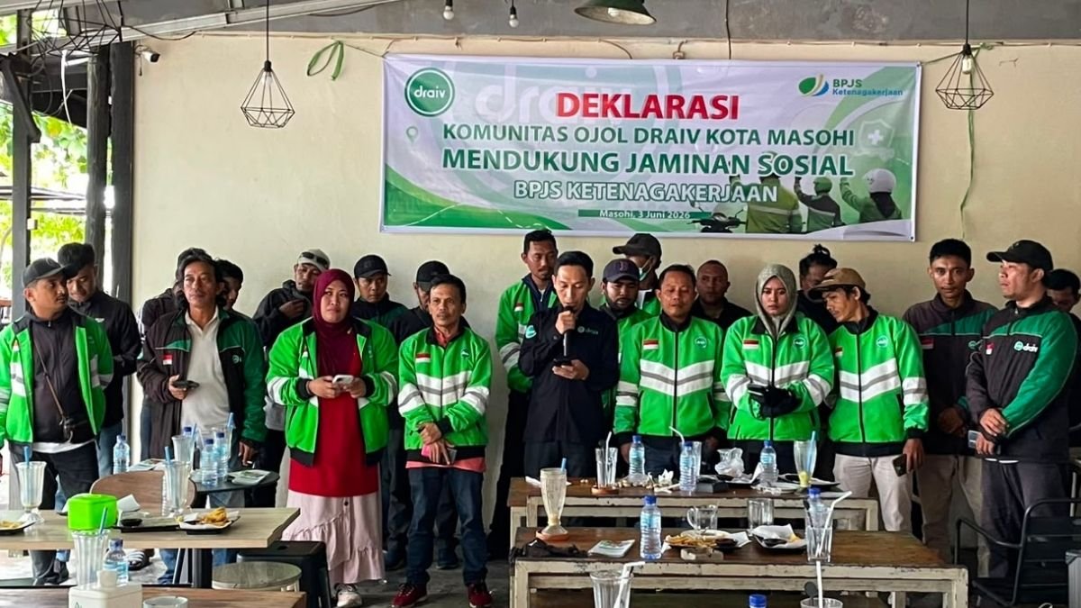 Komunitas OJOL DRAIV Masohi Deklarasi Dukung Program BPJS Ketenagakerjaan