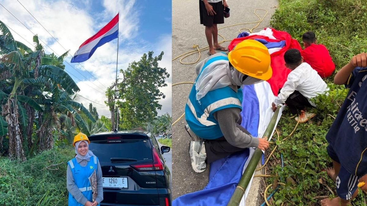 Potensi Bahayakan Keselamatan Warga, PLN ULP Saumlaki Lepas Bendera di Dekat Jaringan Listrik